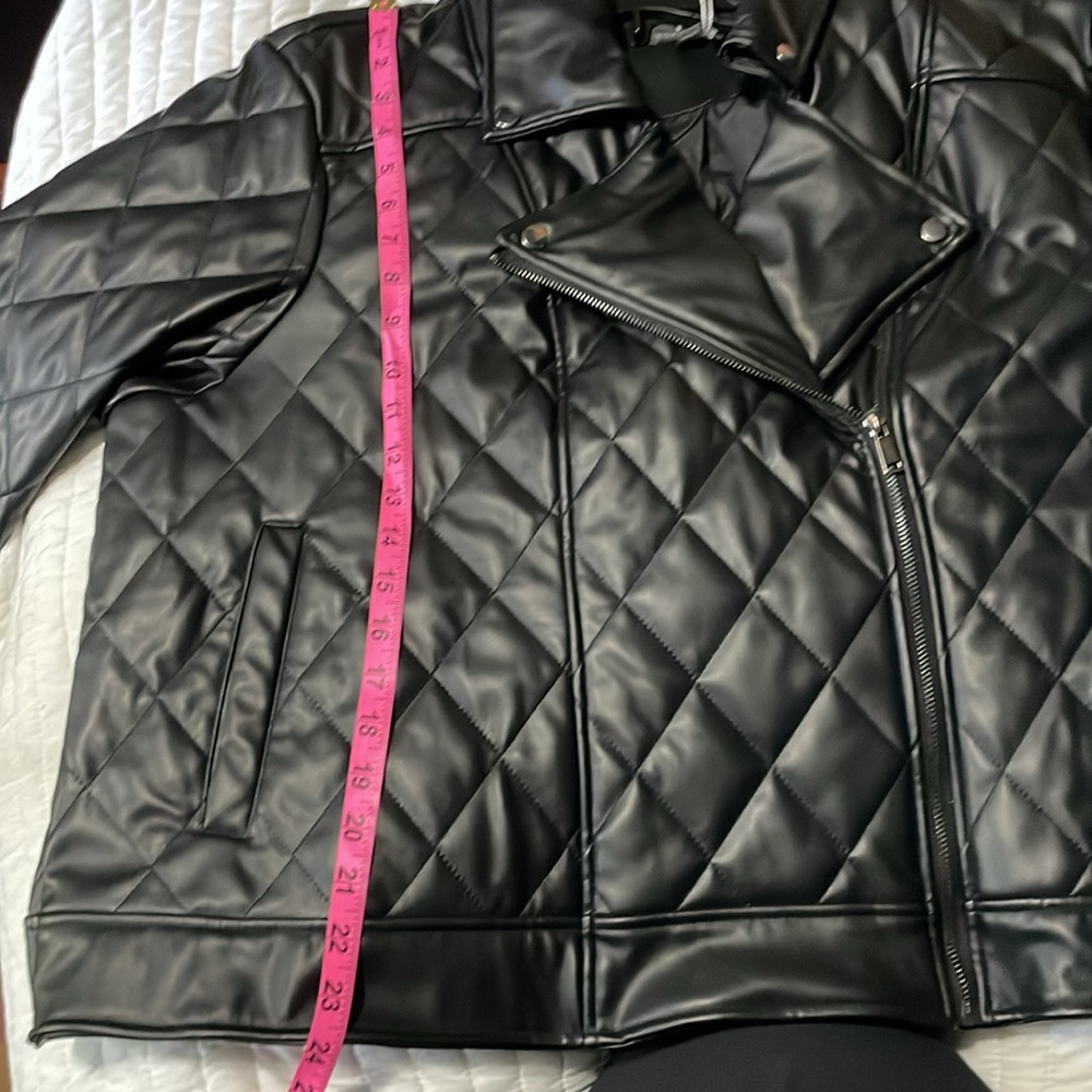 NWT Quilted Imitation Leather Plus Size Moto Jacket 3X - Picture 9 of 9